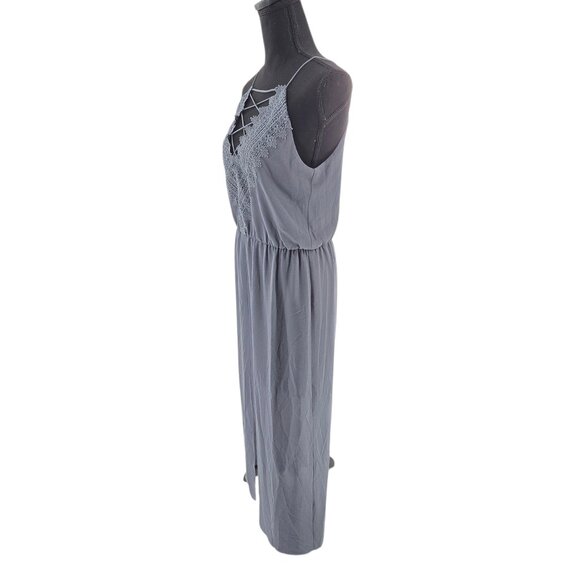 WAYF Posie Grey Grisaille Corset Slit Maxi Dress Size 8 - Picture 9 of 9